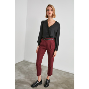 Trendyol Burgundy Straight Cut Trousers