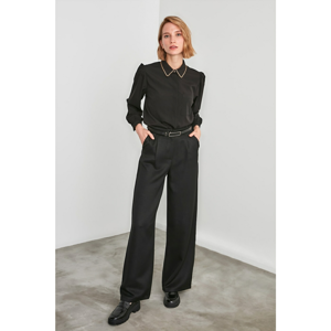 Trendyol Black Wide Hem Trousers