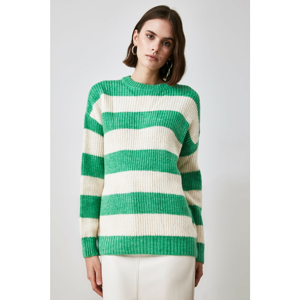 Trendyol Green Striped Knitwear Sweater