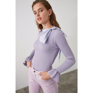 Trendyol Lila Binding Detailed Knitwear Sweater