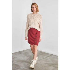 Trendyol Burgundy Plaid Skirt