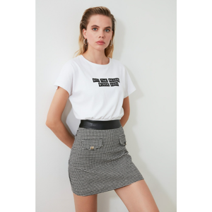 Trendyol Black Caraid Patterned Skirt