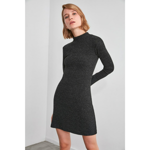 Trendyol Knitted Dress with Anthracite Back Neckline