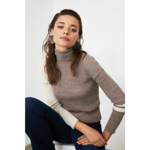 Trendyol Mink Handle Color Block Knitwear Sweater