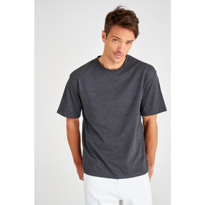 Trendyol Anthracite Men's Back Printed Baggy Cut T-Shirt