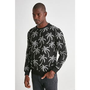 Trendyol Black Male Palm Printed Sweatshirt