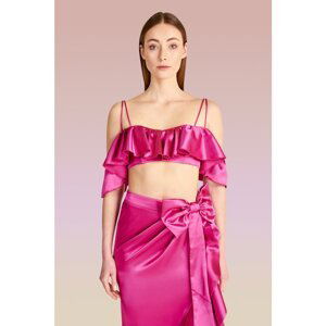 Trendyol Fuchsia Flywheel Detailed Satin Bustier