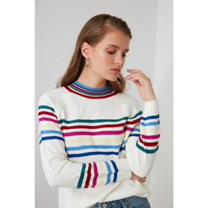 Trendyol Ekru Striped Knitwear Sweater