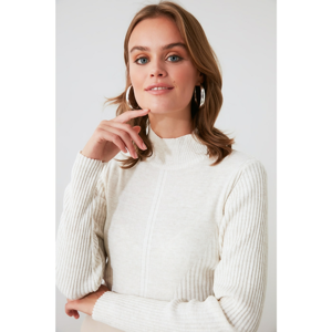 Trendyol Stone Upright Collar Knitwear Sweater