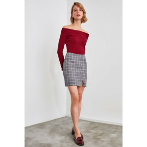 Trendyol Grey Plaid Skirt
