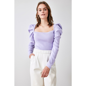 Trendyol Sweater - Purple - Square collar