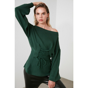 Trendyol Green Corset Detailed Knitwear Sweater