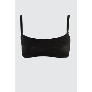 Trendyol Black Textured Strapless Bikini Top