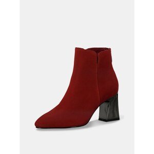 Red suede ankle boots Tamaris