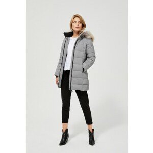 Moodo white-black winter coat with hood