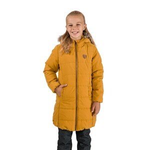 Horčicový dievčenský prešívaný kabát SAM 73