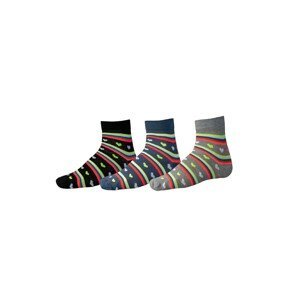 Sada troch párov dámskych vzorovaných ponožiek v čiernej a šedej farbe SAM 73