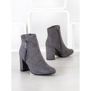 GOODIN GREY BOOTIES WITH TASSELS