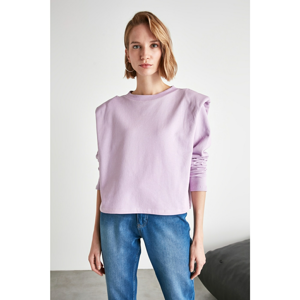 Trendyol Lila Shoulder Detailed Knitted Sweatshirt