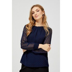 Moodo blue blouse with transparent sleeves