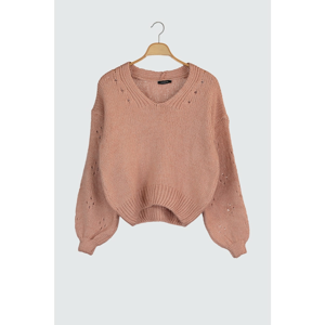 Trendyol Rose Dry V Collar Knitwear Sweater