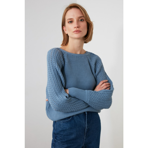 Trendyol Blue Arm Detailed Sweater