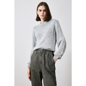 Trendyol Grey Knitted Knitwear Sweater