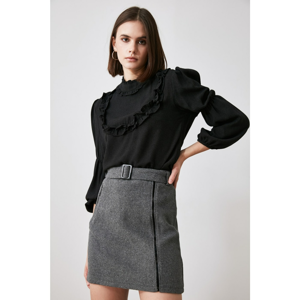 Trendyol Anthracite Rufflet Blouse