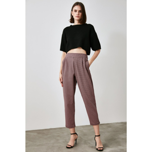 Trendyol Burgundy Goose Foot Knitted Trousers