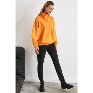 Trendyol Orange Collar Detailed Oversize Knitted Sweatshirt