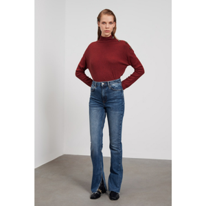 Trendyol Burgundy Shoulders Button Detailed Knitted Blouse