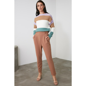 Trendyol Mink Button Knitted Trousers