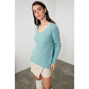 Trendyol Mint V Collar Knitwear Sweater