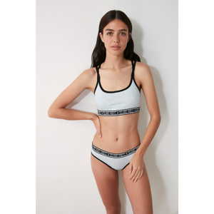 Trendyol Bottom-Top Suit with Blue Ribbon Accessory
