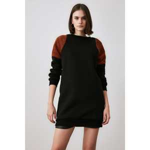 Trendyol Black Shoulder Detailing Mini Knitted Dress