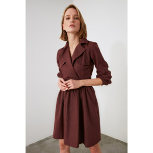 Trendyol Burgundy Collar Detailed Dress