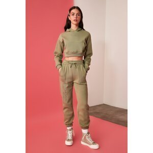 Trendyol Mint Embroidered Knitted Tracksuit Set
