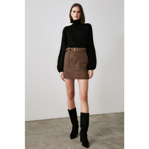 Trendyol Brown Belted Skirt