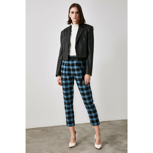 Trendyol Navy Plaid Pants