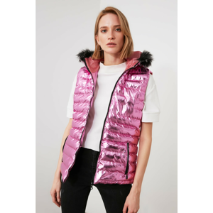 Trendyol Pink Hooded Shiny Inflatable Vest