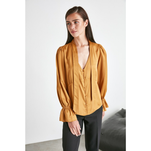 Trendyol Camel Button Blouse