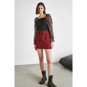 Trendyol Burgundy Pocket Skirt