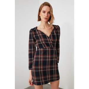 Trendyol Navy Plaid Dress