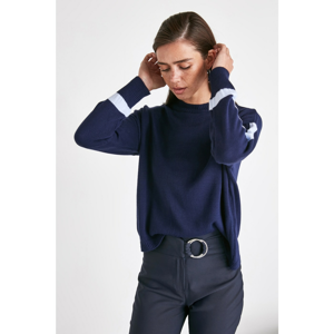 Trendyol Knitwear Sweater with Navy Sleeves Stripe