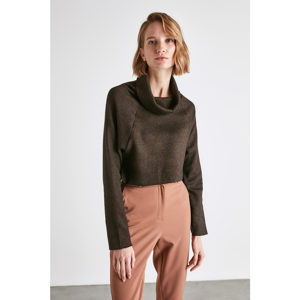 Trendyol Brown Crop Knitted Blouse
