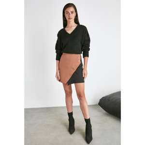 Trendyol Camel Button Skirt