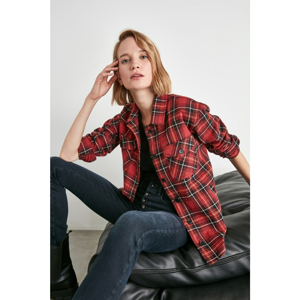 Trendyol Burgundy Plaid Shirt