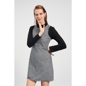 Trendyol Black Goose Foot Patterned Dress