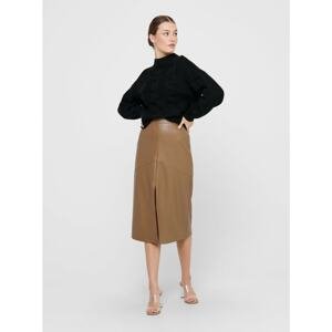 Brown leatherette skirt ONLY Ruma