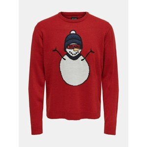 Red sweater with Christmas motif ONLY & SONS Xmas